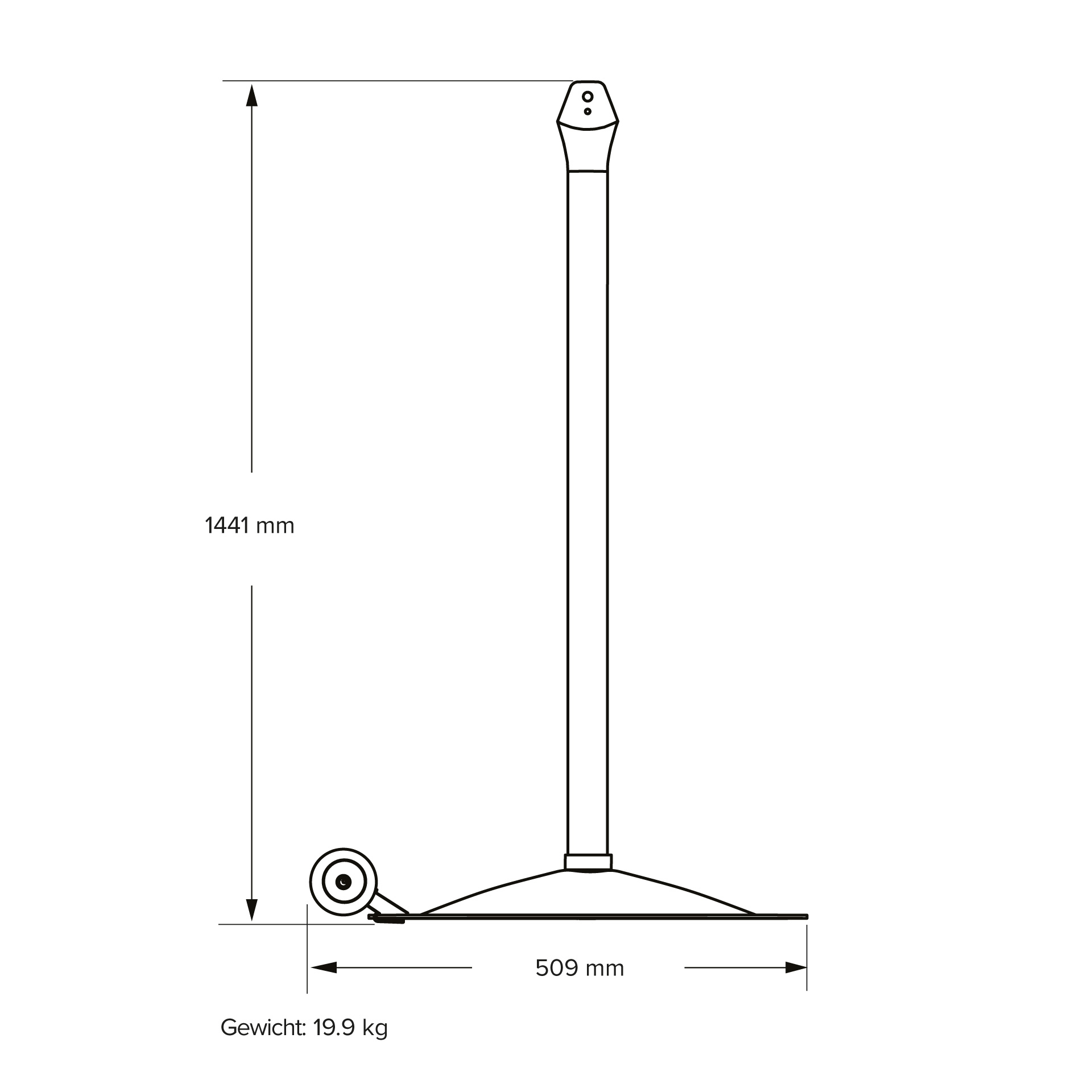 Mobiler Sockelständer für einen Aireye Ventilator